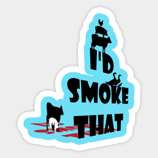 Retro Vintage Farm Animals I'd Smoke That Sticker